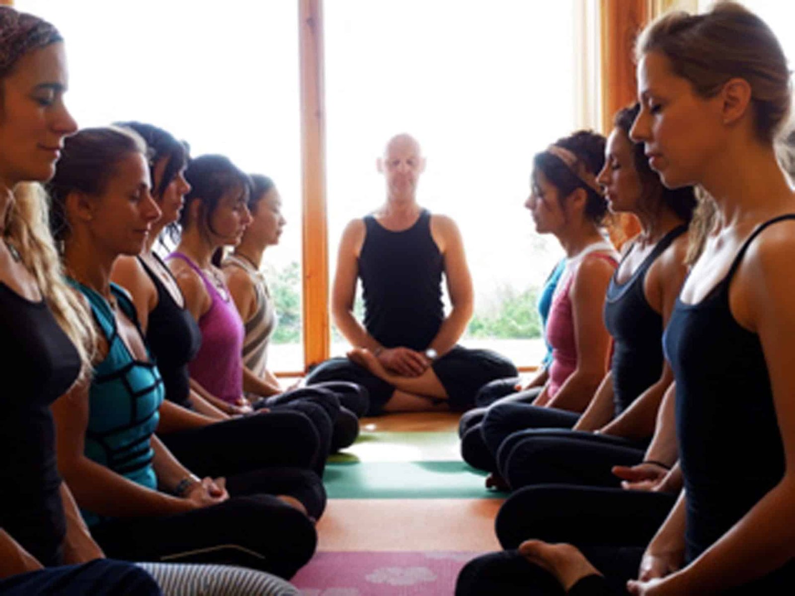 Yoga practice meditation class